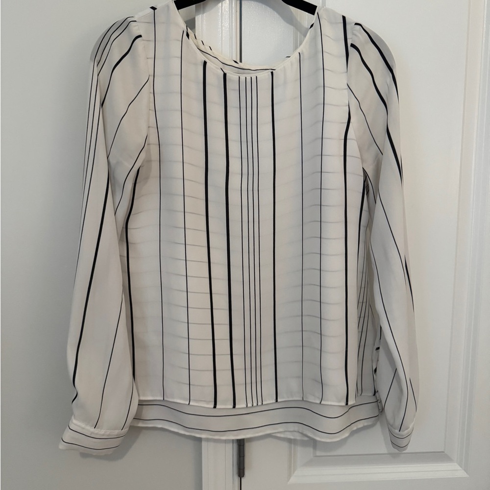 White House Black Market Chic Striped Blouse